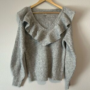 A New Day Ruffle V-neck Sweater